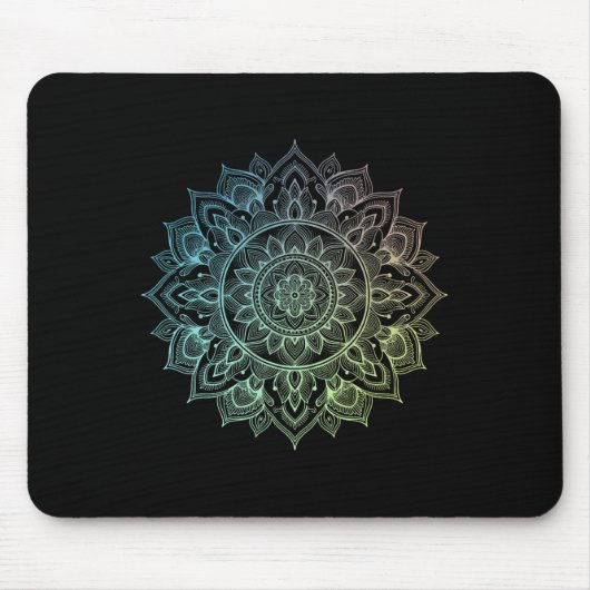 Mandala-Lotus-Zen-Kunst-Boho-Buddha-Botanik-Sukkul Mousepad (Vorne)