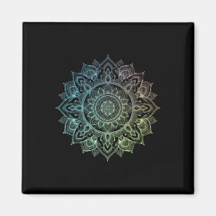 Mandala Lotus Zen Kunst Boho Buddha Botanisch Sukk Magnet