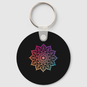 Mandala Lotus Zen Kunst Boho Buddha Botanisch Sukk Schlüsselanhänger