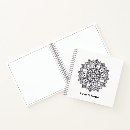 Mandala Love & Hope Deluxe Spiral Notebook Notizblock (Innenseite)