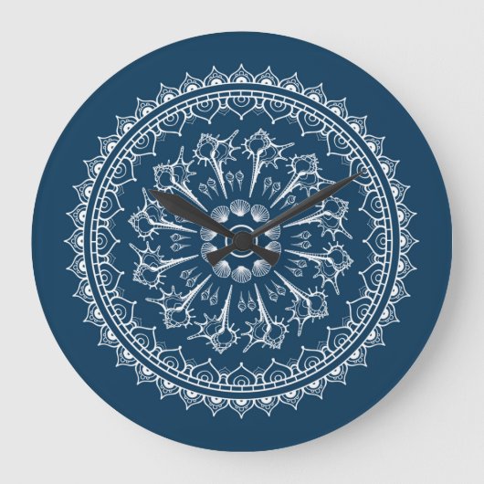 Mandala Made Of Seashells Große Wanduhr (Vorderseite)