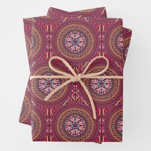 Mandala Magenta Design Geschenkpapier Set (Beispiel)