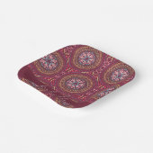 Mandala Magenta Pappteller (Gewinkelt)