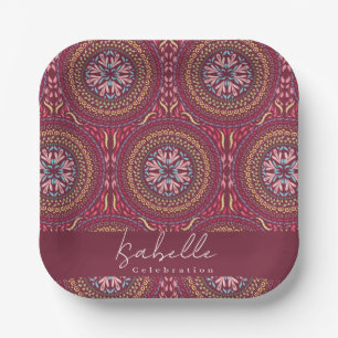 Mandala Magenta Pappteller