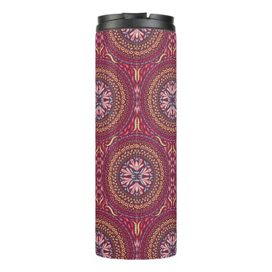 Mandala Magenta Thermosbecher (Rückseite)