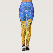 Mandala Magic Blue & Gold Leggings (Rückseite)