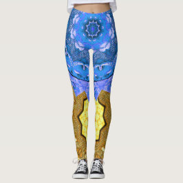 Mandala Magic Blue & Gold Leggings