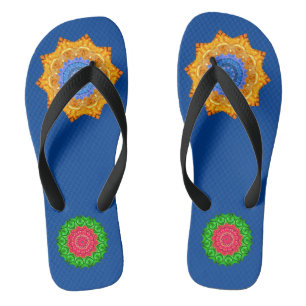 Mandala Magic Chakra Enhanced Blue Sea Badesandalen