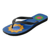 Mandala Magic Chakra Enhanced Blue Sea Badesandalen (Schrägansicht)