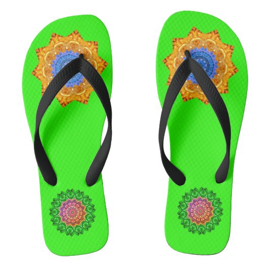 Mandala Magic Chakra Enhanced Hellgrün Badesandalen (Fußbett)