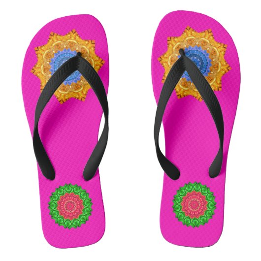 Mandala Magic Chakra Enhancing Fuschia Badesandalen (Fußbett)