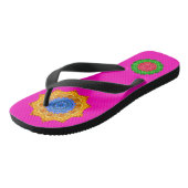 Mandala Magic Chakra Enhancing Fuschia Badesandalen (Schrägansicht)