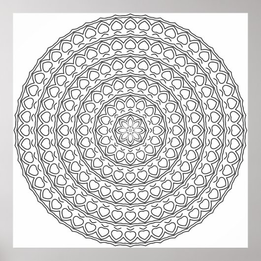 Mandala-Malvorlage Organisches Kieselstein-Muster  Poster (Vorne)
