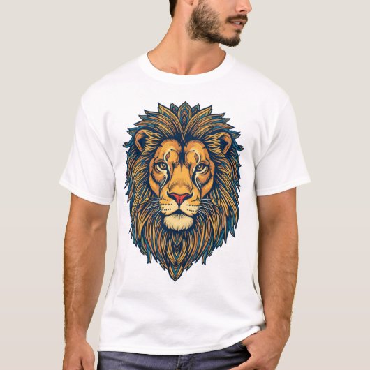 Mandala Mane Lion T-Shirt (Vorderseite)