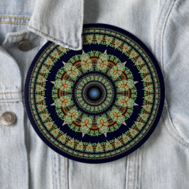 Mandala-Märchen aus grünem Fraktal Button
