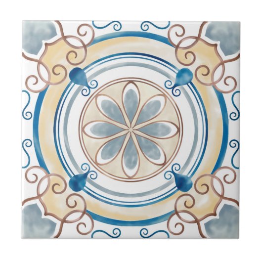 Mandala/Marokkanisches Flachmuster  Fliese (Vorderseite)