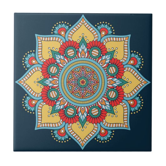 Mandala/Marokkanisches Flachmuster  Fliese (Vorderseite)