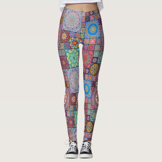 Mandala/Marokkanisches Flachmuster Leggings (Vorderseite)