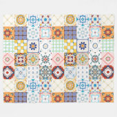 Mandala/Marokkanisches Fliesenmuster Fleece Blanke (Vorderseite (Horizontal))