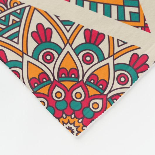 Mandala/Marokkanisches Fliesenmuster Fleece Blanke (Ecke)