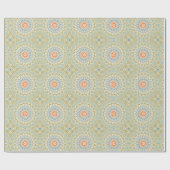 Mandala Medallion in Green, Blue und Orange Geschenkpapier (Flach)