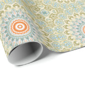 Mandala Medallion in Green, Blue und Orange Geschenkpapier (Rolleneckpunkt)