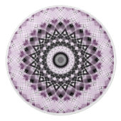 Mandala Medallion in Lila und schwarz Keramikknauf (Vorderseite)