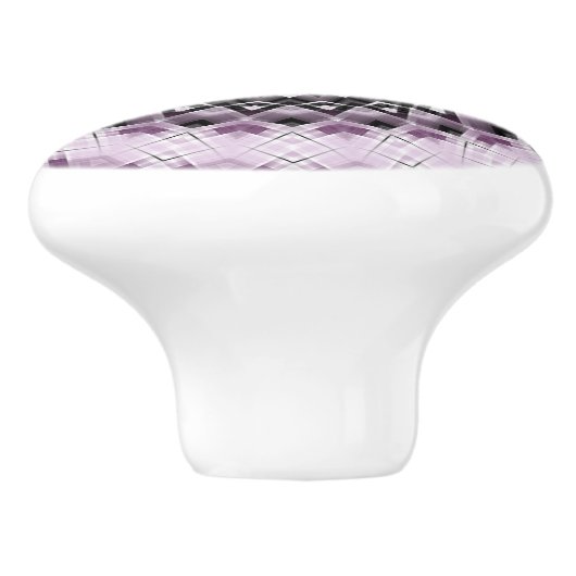 Mandala Medallion in Lila und schwarz Keramikknauf (Seitenansicht)