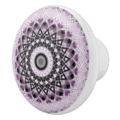 Mandala Medallion in Lila und schwarz Keramikknauf (Rechts)