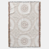 Mandala Medallion in Weiß und Beige Decke (Vorderseite Vertikal)