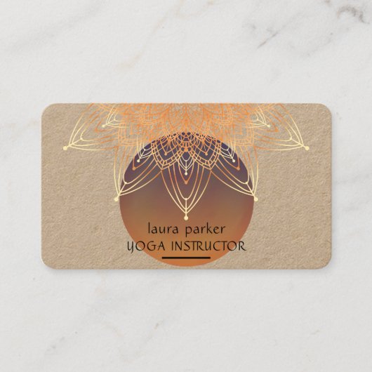 Mandala Mediation Yoga Lotus Boho Vintag Visitenkarte (Vorderseite)