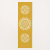 Mandala Meditation Golden Yellow Custom Name  Yogamatte (Vorderseite)