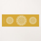 Mandala Meditation Golden Yellow Custom Name  Yogamatte (Vorderseite (Horizontal))