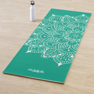 Mandala Meditation Personalisiert Aquamarin Yogamatte