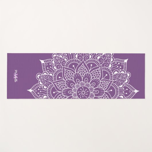 Mandala Meditation Personalisiert Lila Yogamatte (Vorderseite (Horizontal))