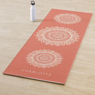 Mandala-Meditation Warmes Pfirsich mit individuell Yogamatte
