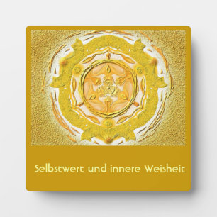 Mandala-Meditationsplatte, klein I-M Gold Fotoplatte