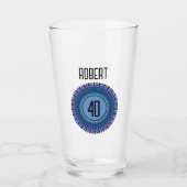 Mandala Men's Birthday Party Name Age Gift Glas (Vorderseite)