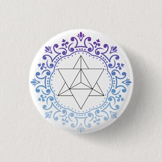 Mandala Merkaba Yoga Spirituelle Meditation Button (Vorderseite)