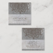 Mandala-metallisches silbernes Yoga Quadratische Visitenkarte (Vorne/Hinten)