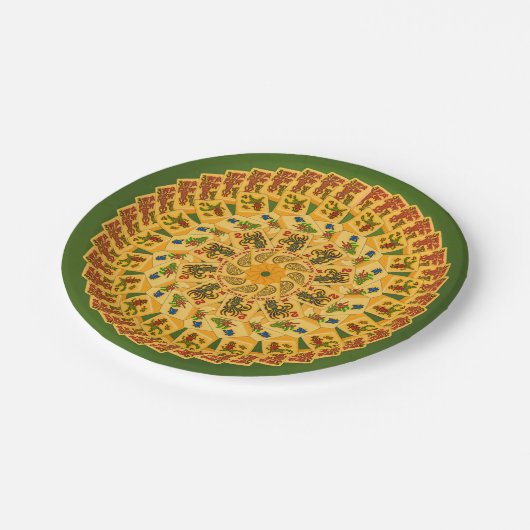 Mandala Milliamperestunde Jong Pappteller (Schrägansicht)