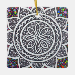 Mandala mit Blasen Keramikornament