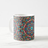 Mandala mit bösen Augen Kaffeetasse (Vorderseite Links)