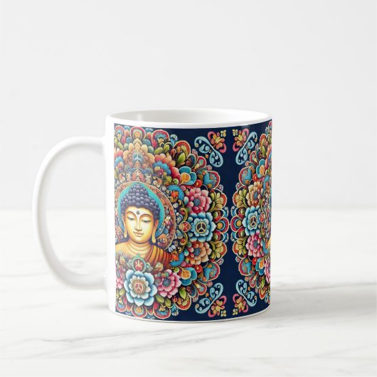 Mandala mit Buddha Kaffeetasse (Links)
