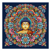 Mandala mit Buddha Poster (Vorderseite)