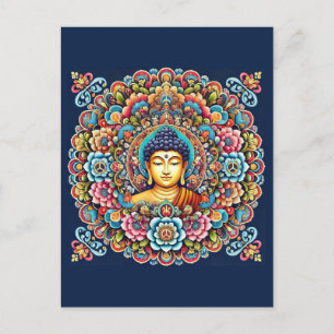 Mandala mit Buddha Postkarte