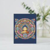Mandala mit Buddha Postkarte (Stehend Vorderseite)