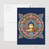 Mandala mit Buddha Postkarte (Vorne/Hinten)