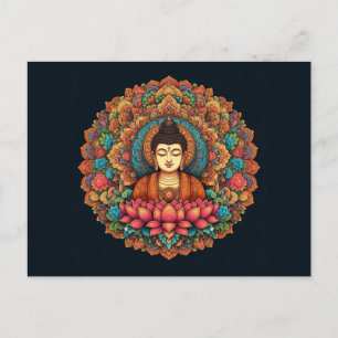 Mandala mit Buddha Postkarte