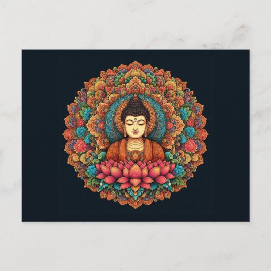 Mandala mit Buddha Postkarte (Vorderseite)